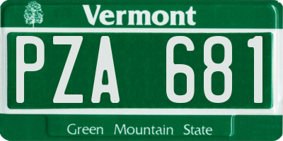 VT license plate PZA681