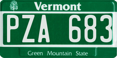 VT license plate PZA683