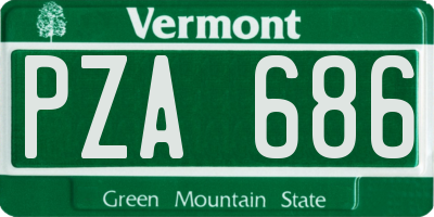 VT license plate PZA686