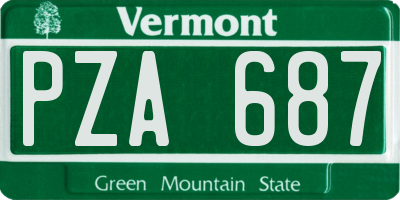 VT license plate PZA687