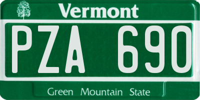 VT license plate PZA690