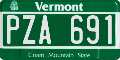 VT license plate PZA691