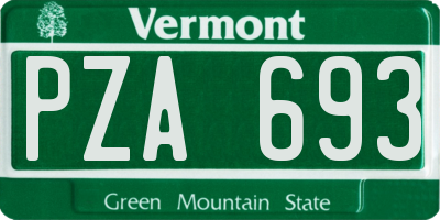 VT license plate PZA693