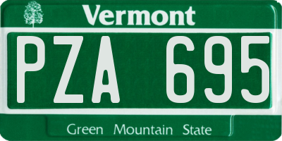 VT license plate PZA695