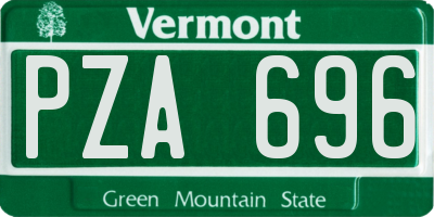 VT license plate PZA696