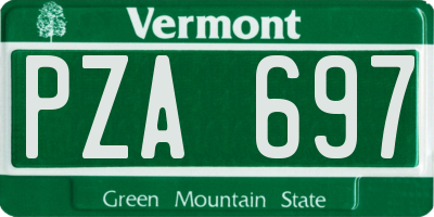 VT license plate PZA697