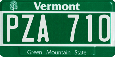 VT license plate PZA710