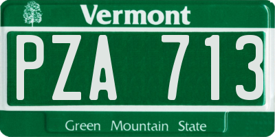 VT license plate PZA713