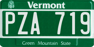 VT license plate PZA719