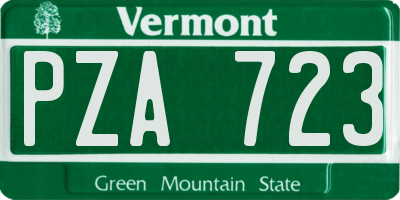 VT license plate PZA723