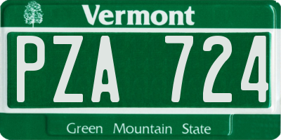 VT license plate PZA724