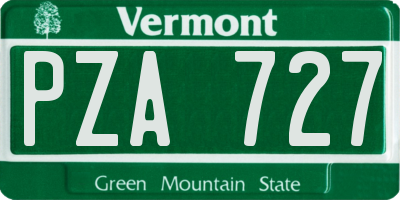 VT license plate PZA727