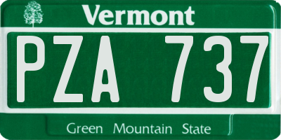 VT license plate PZA737