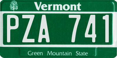 VT license plate PZA741