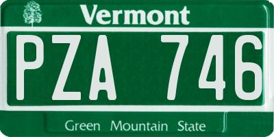 VT license plate PZA746