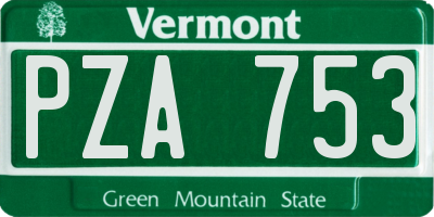 VT license plate PZA753