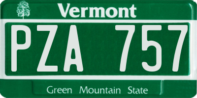 VT license plate PZA757