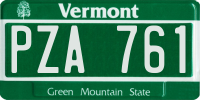 VT license plate PZA761
