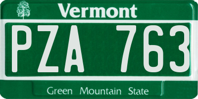 VT license plate PZA763
