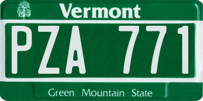 VT license plate PZA771