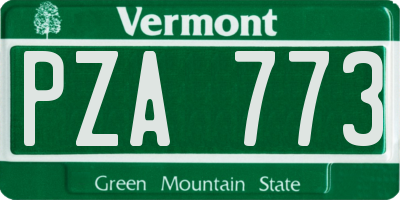 VT license plate PZA773