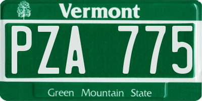 VT license plate PZA775