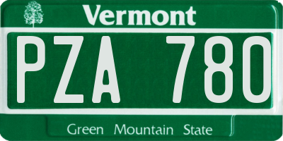 VT license plate PZA780