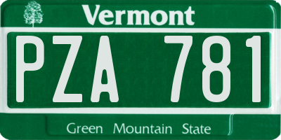 VT license plate PZA781