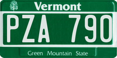 VT license plate PZA790