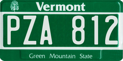 VT license plate PZA812