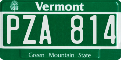 VT license plate PZA814