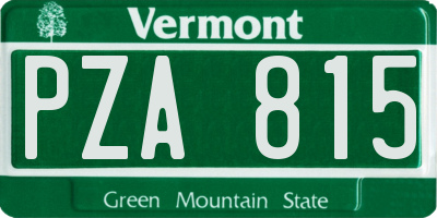 VT license plate PZA815