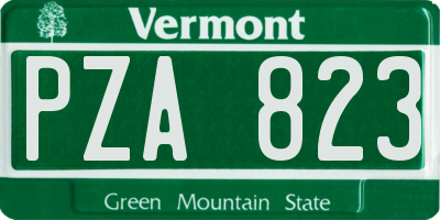 VT license plate PZA823