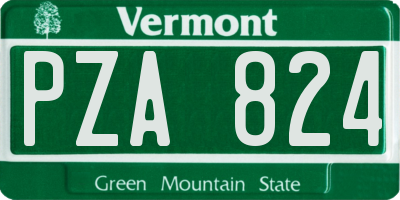 VT license plate PZA824