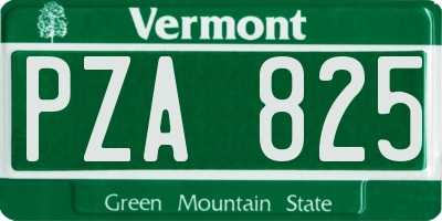 VT license plate PZA825