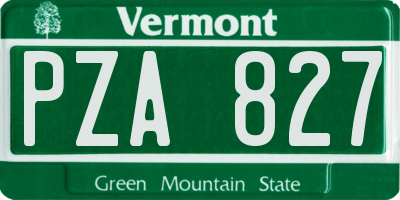VT license plate PZA827
