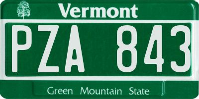 VT license plate PZA843