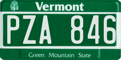 VT license plate PZA846