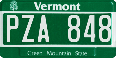 VT license plate PZA848