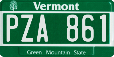 VT license plate PZA861