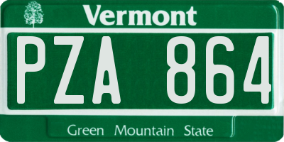 VT license plate PZA864