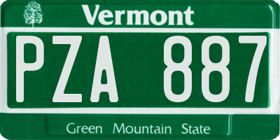 VT license plate PZA887