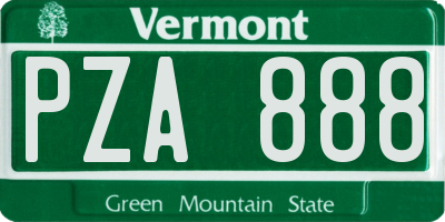 VT license plate PZA888