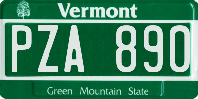 VT license plate PZA890