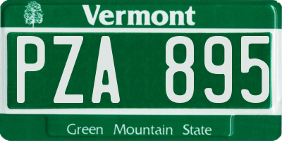 VT license plate PZA895