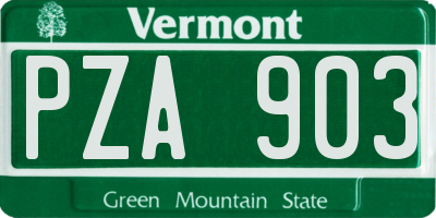 VT license plate PZA903