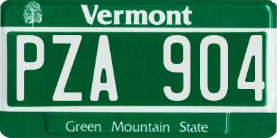 VT license plate PZA904