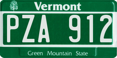 VT license plate PZA912