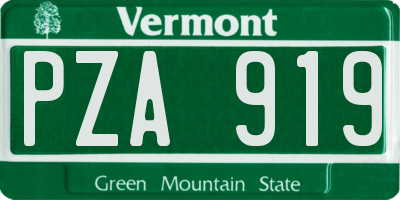 VT license plate PZA919