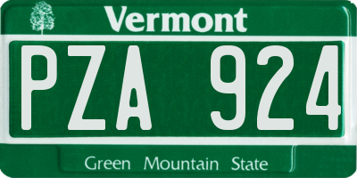VT license plate PZA924